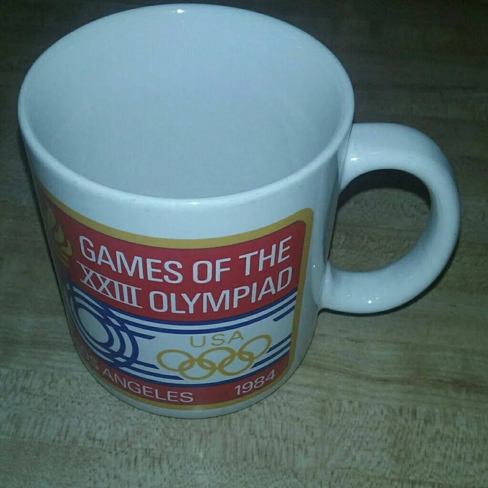 Vtg 1984 Olympic Game Coffee Mug By Papel USA Made